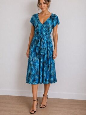 Janette Fashion Faux wrap dress size Large NWT